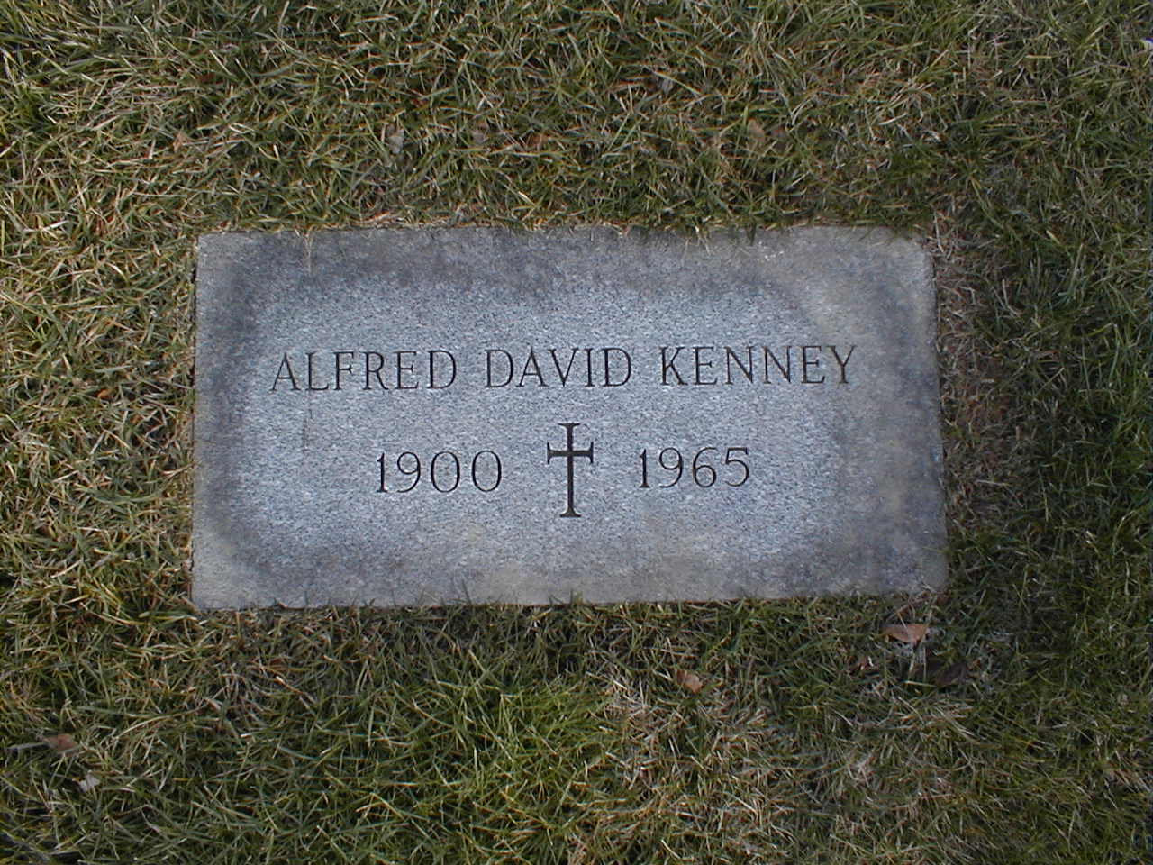 Alfred David Kenney - footstone