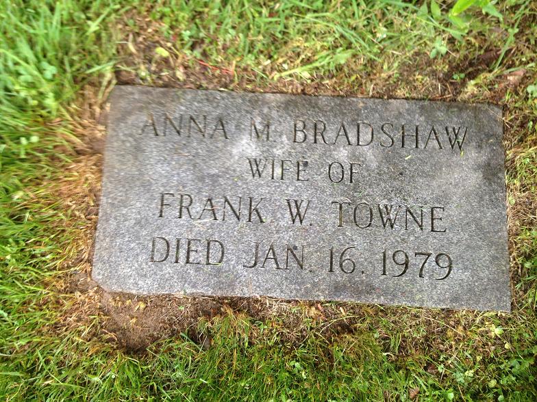 Anna (Bradshaw) Towne - gravestone